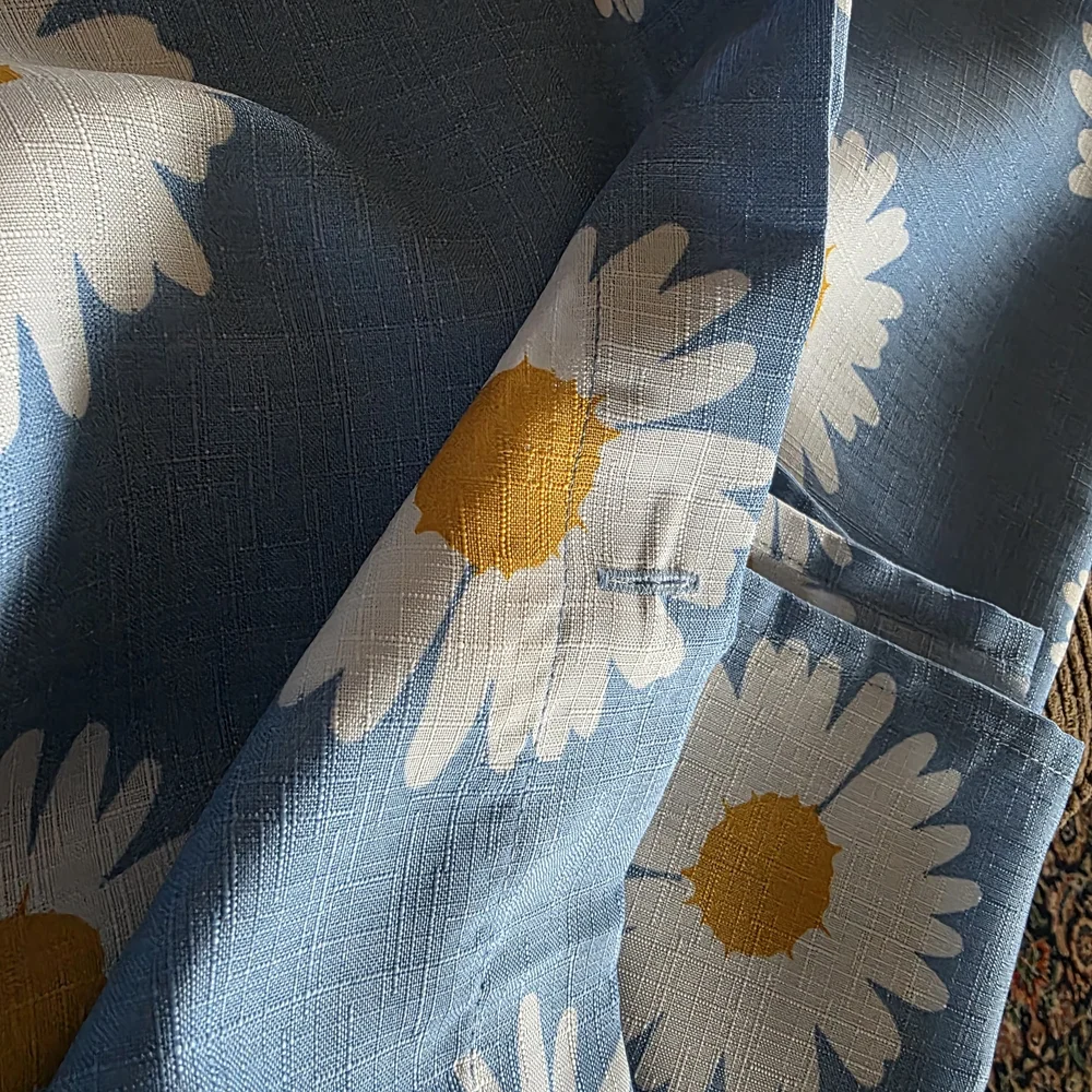 Blue Daisy Print Fabric